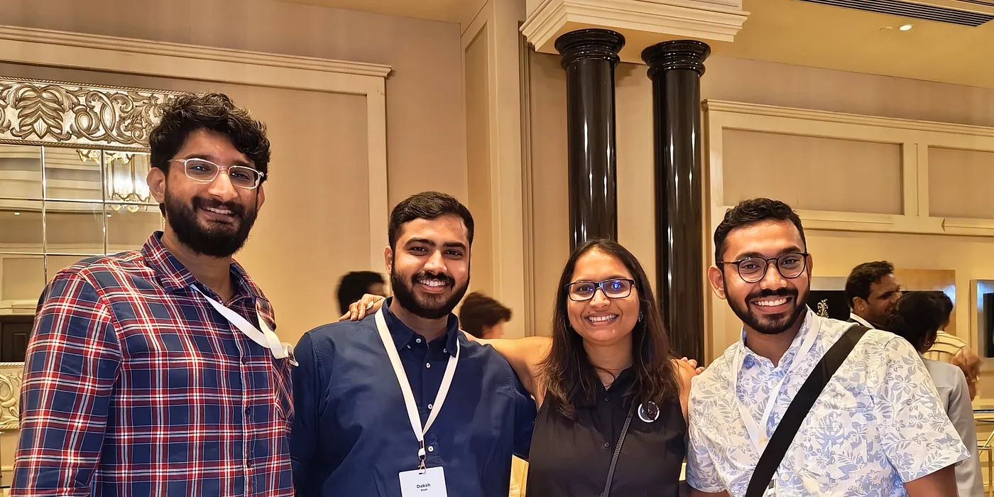 Shruti, with Rachit, Daksh, and me